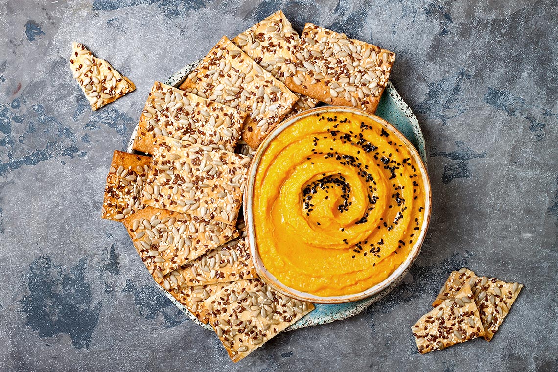 Butternut Squash and Tahini-Yogurt Dip Recipe · HANS Dairy